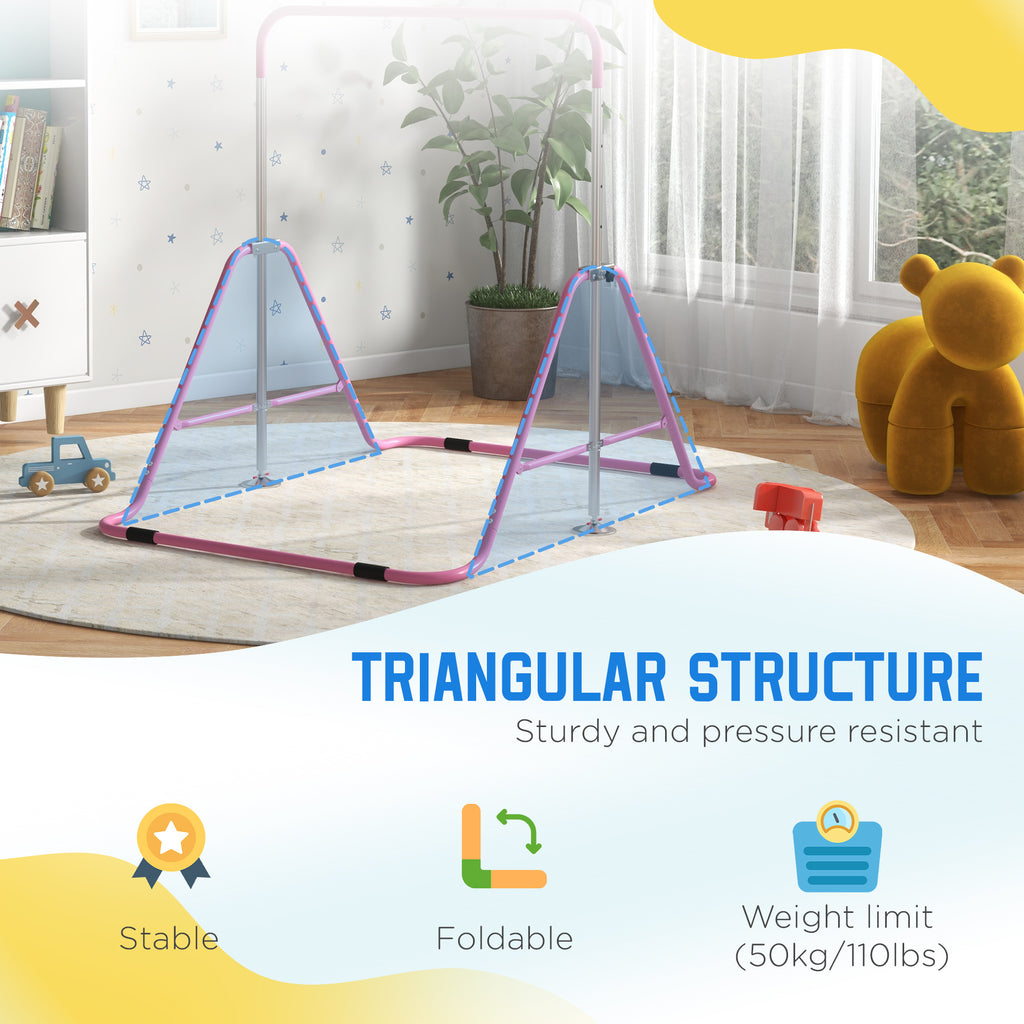 Folding Adjustable Gymnastics Bar for Kids