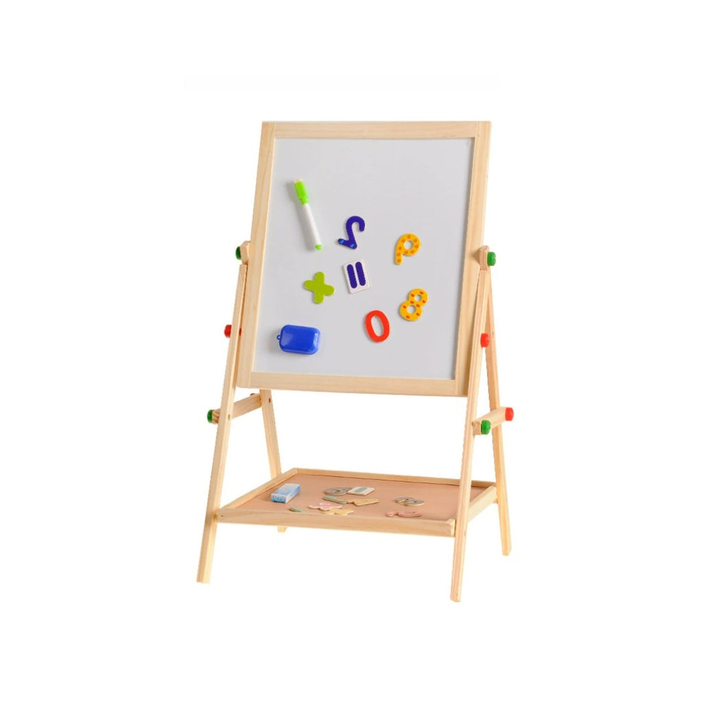 Kids 2 In 1 Wooden Blackboard Whiteboard Art Easel
