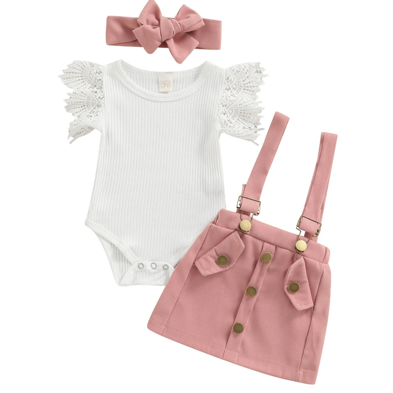 3Pcs Infant Baby Girl Outfit