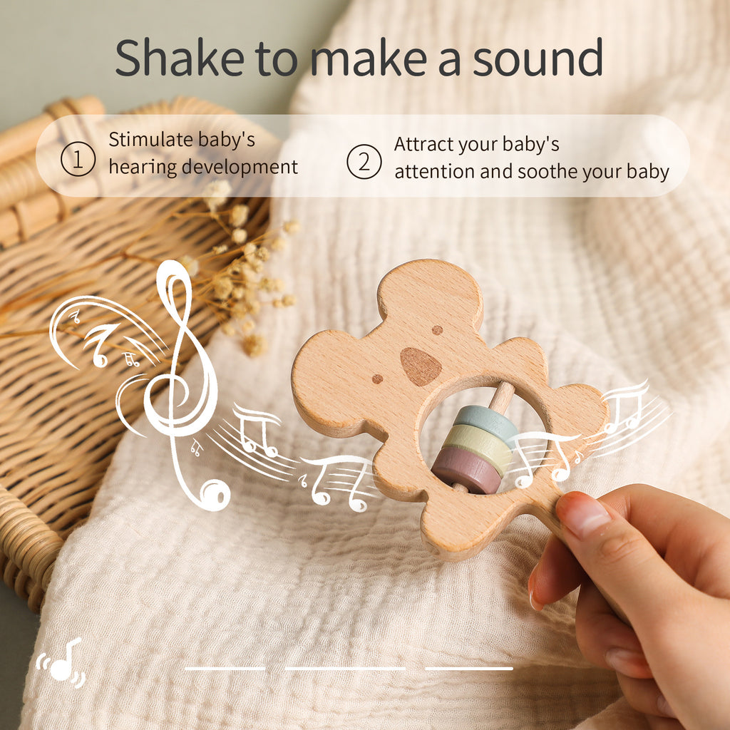 Hand-held Wooden Rattle