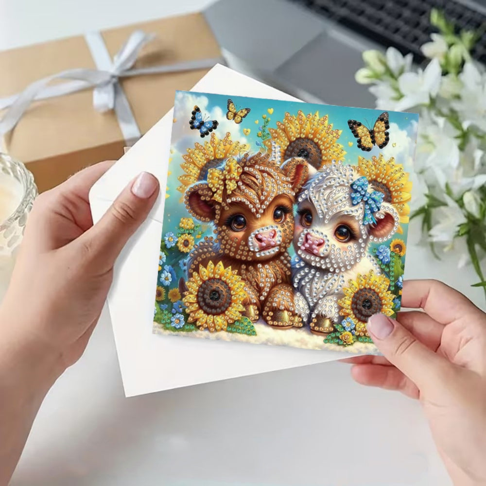DIY Diamond Painting Card Kit - Cows