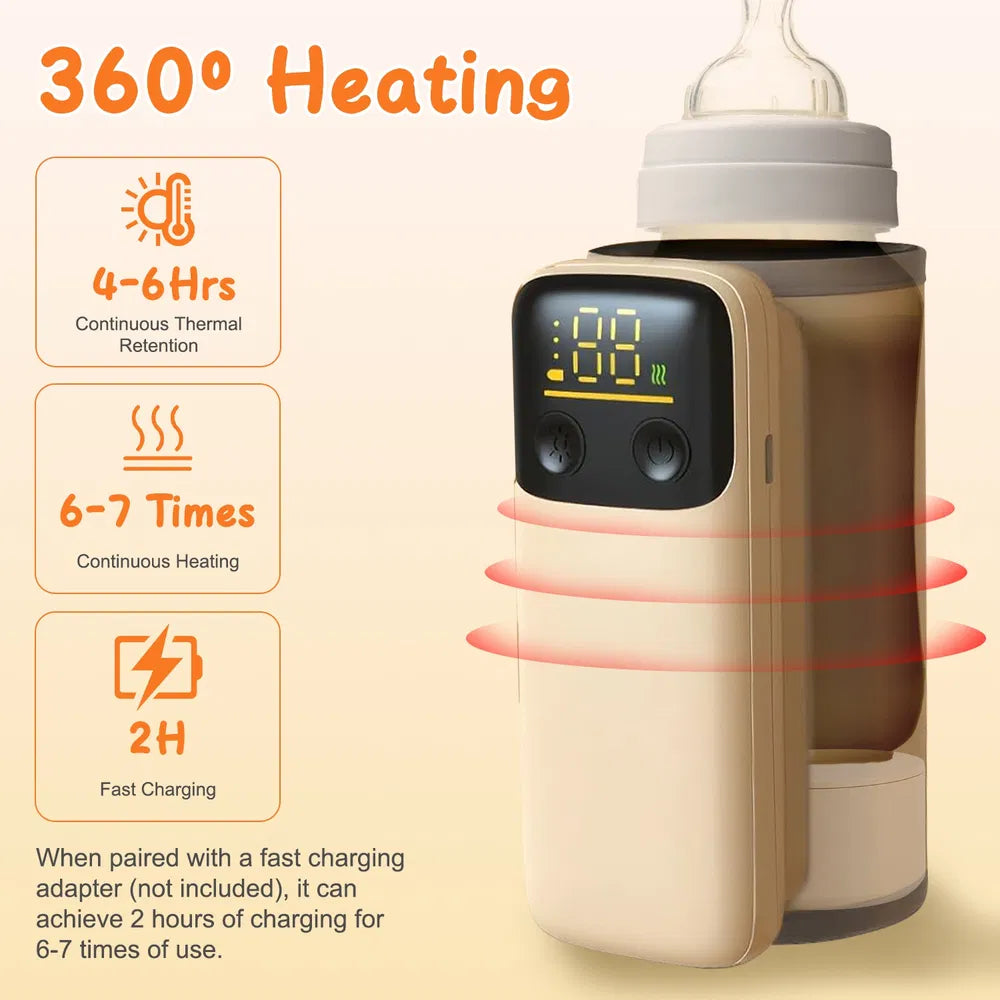 Portable Bottle Warmer With Night Light with 6 heating Levels