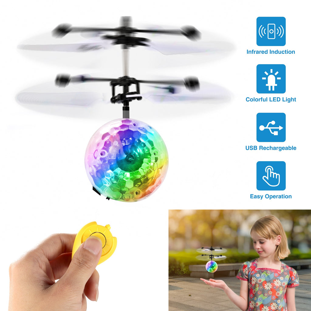 Drone Helicopter Ball LED Light Kids Flying Toy