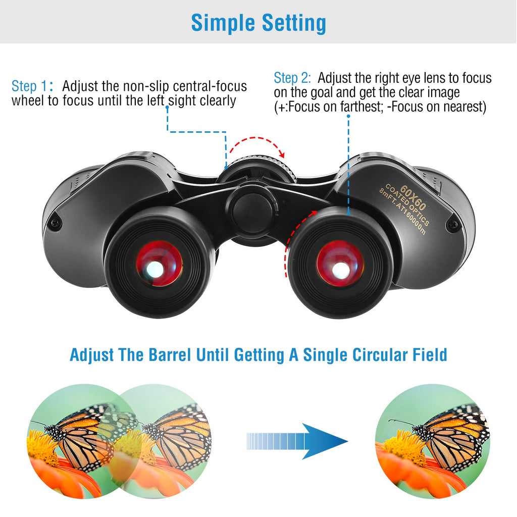 Binoculars 55mm Lens with 80 x Mag.