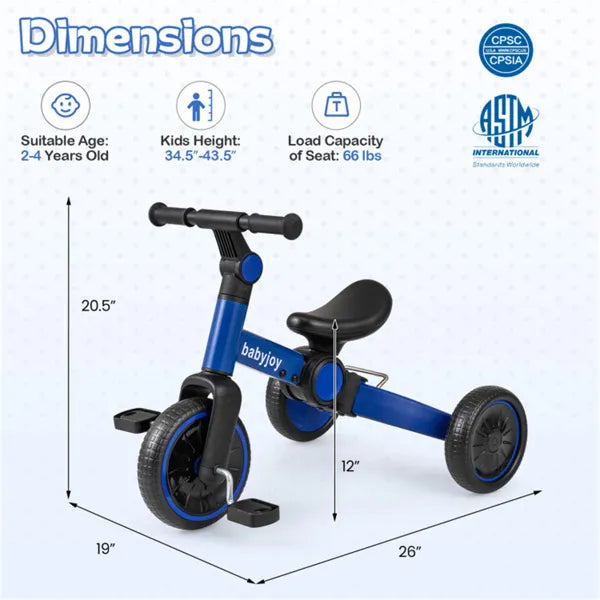 5-In-1 Foldable Toddler Tricycle