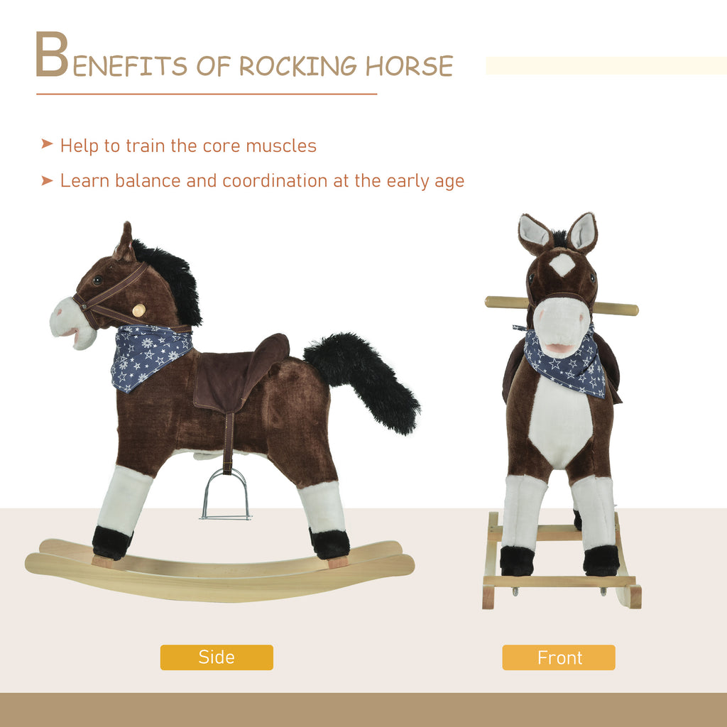 Kids Plush Ride-On Rocking Horse