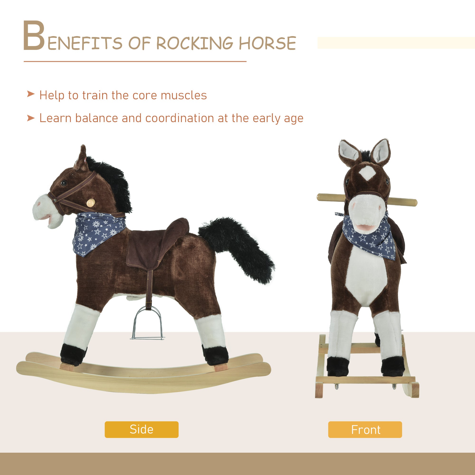 Kids Plush Ride-On Rocking Horse
