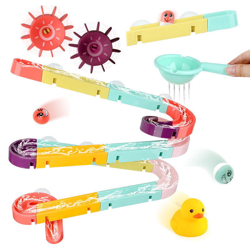 Kids Bath Toy Wall Suction Cup Marble Race Run