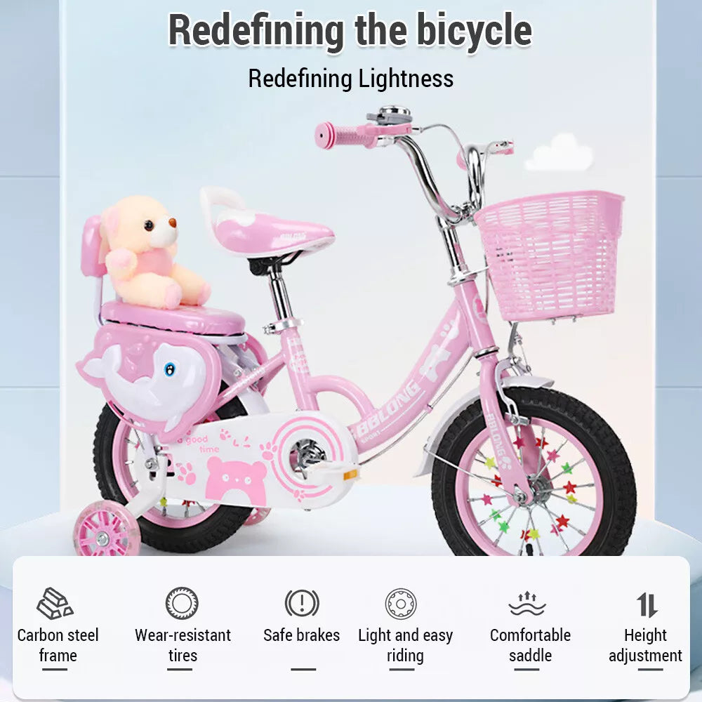 Girls 12-14-16 inch Bike with training wheels
