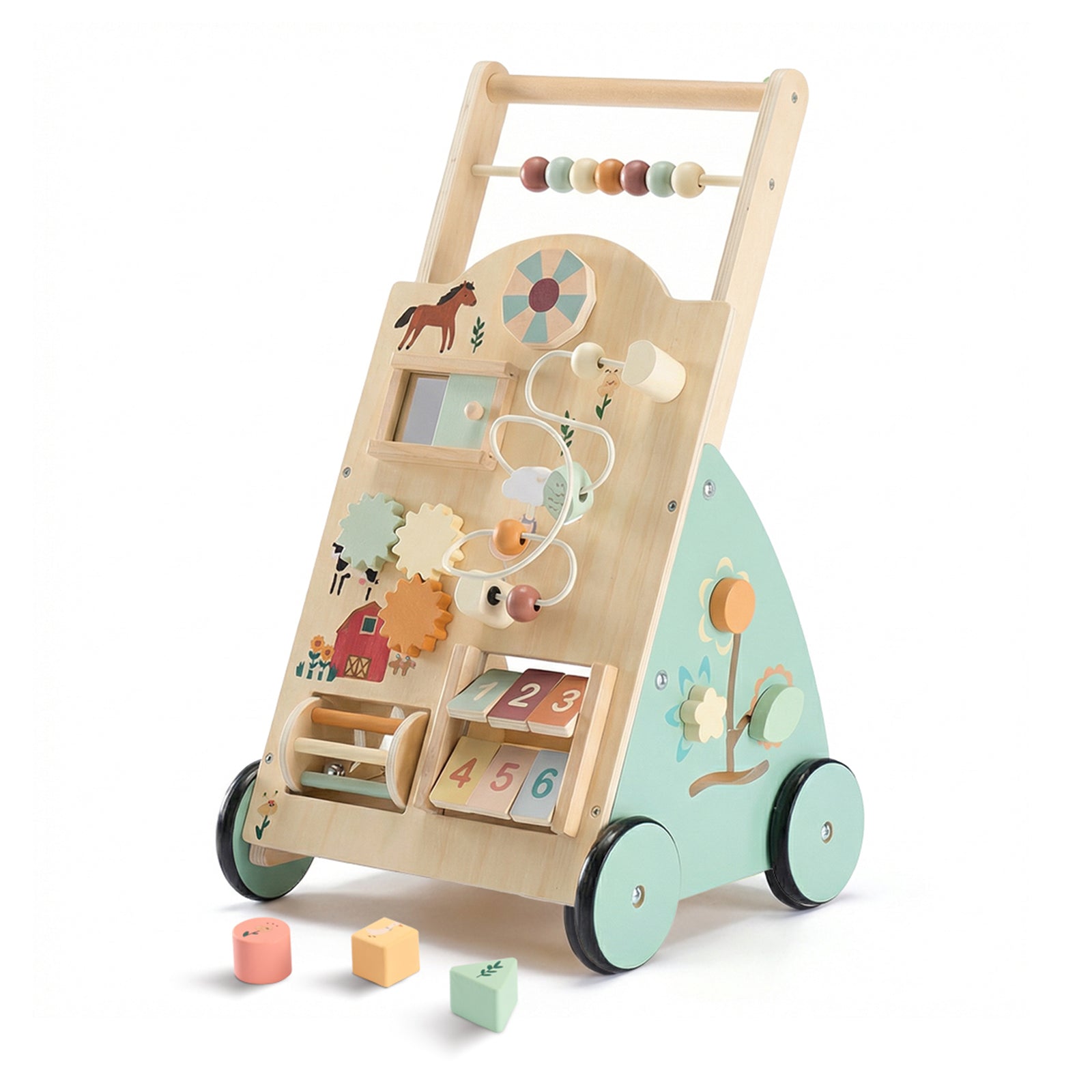 Montessori Wooden Baby Walker Activity Center