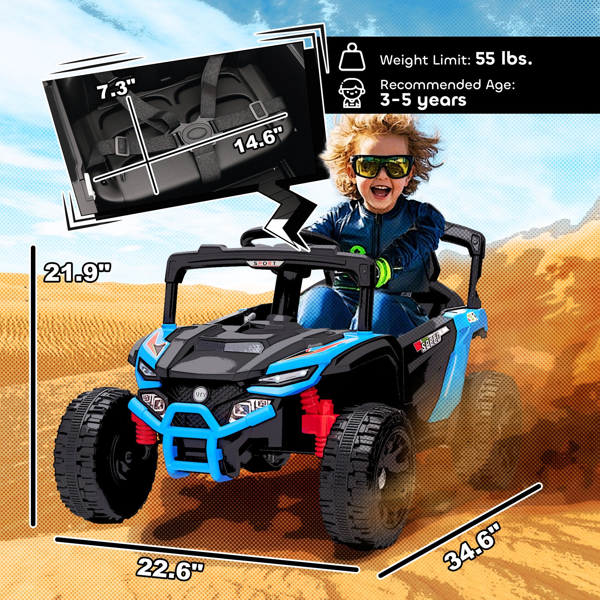 12V Kids Ride On Truck with Parent Remote