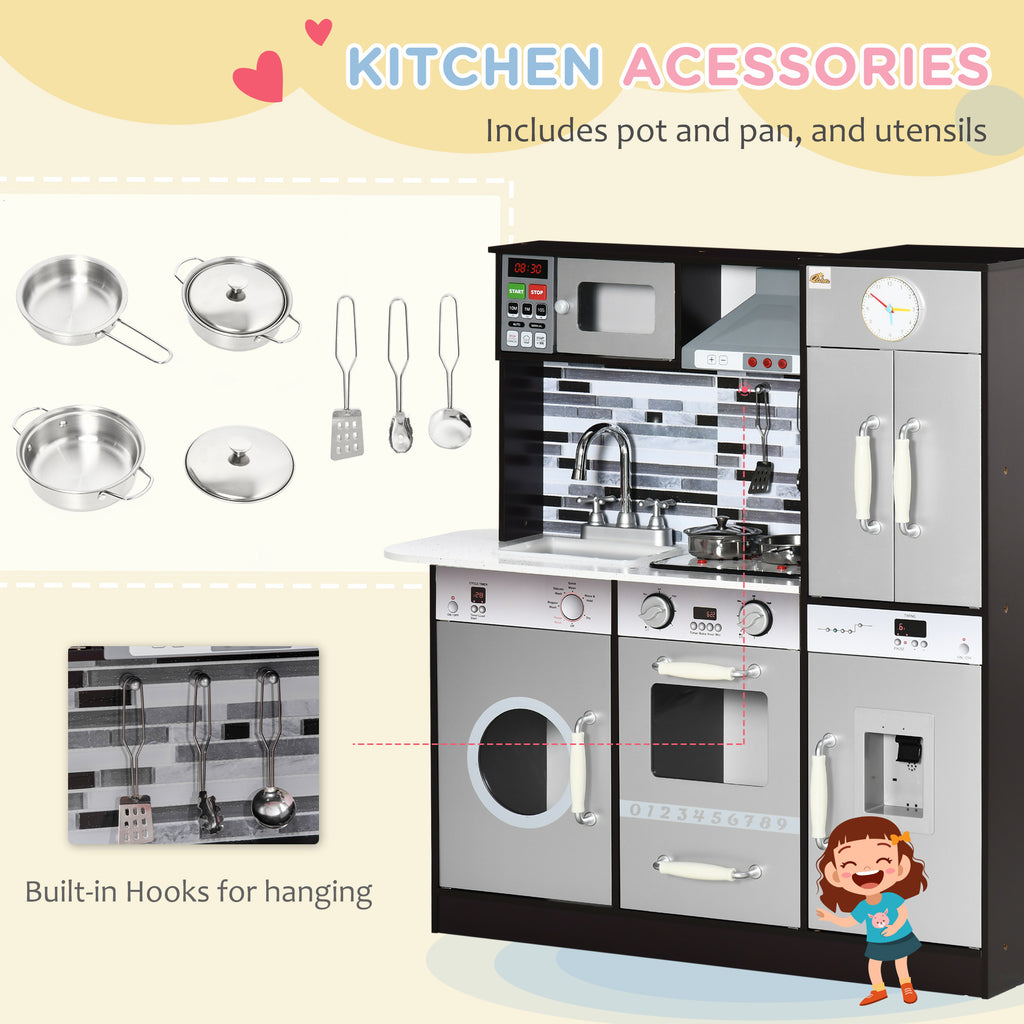 Wooden Play Kitchen with Lights Sounds