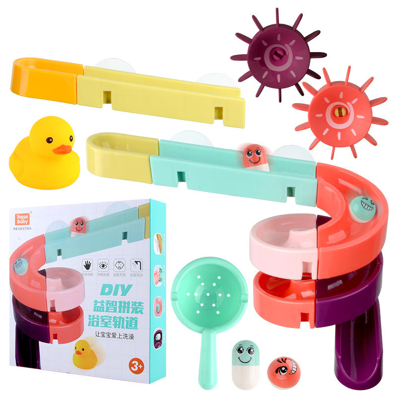Kids Bath Toy Wall Suction Cup Marble Race Run
