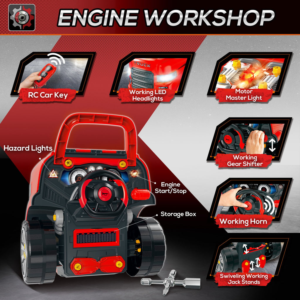 Kids Mechanic Truck Engine Service Toy Set