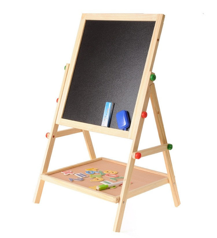 Kids 2 In 1 Wooden Blackboard Whiteboard Art Easel