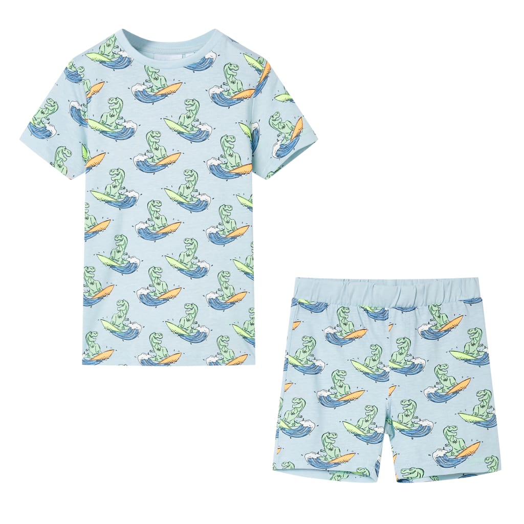 Children's Surfing Dinosaur short-sleeved pajamas