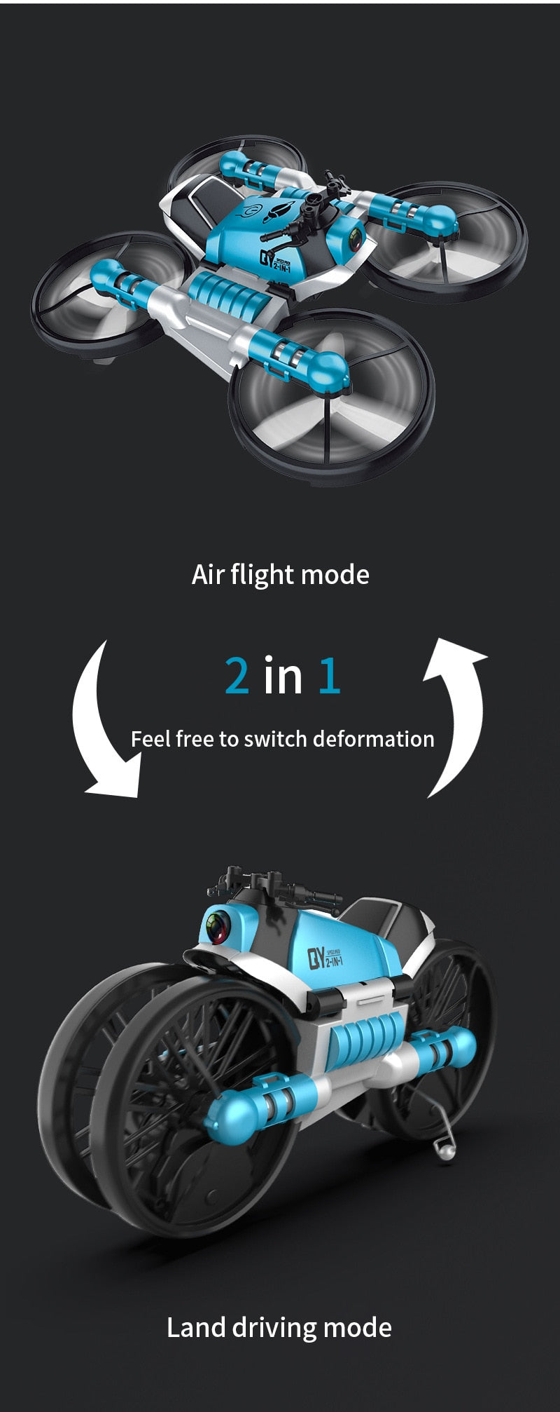 2 in 1 R/C Helicopter/Motorcycle Drone
