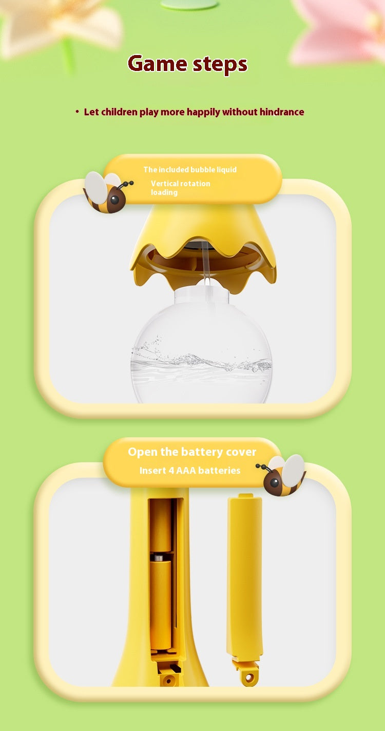 Electric Lighting Bee Bubble Machine