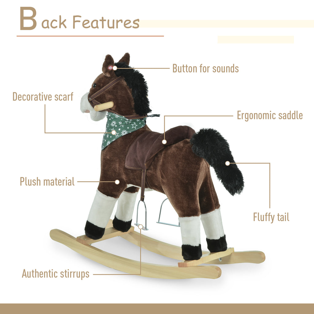 Kids Plush Ride-On Rocking Horse
