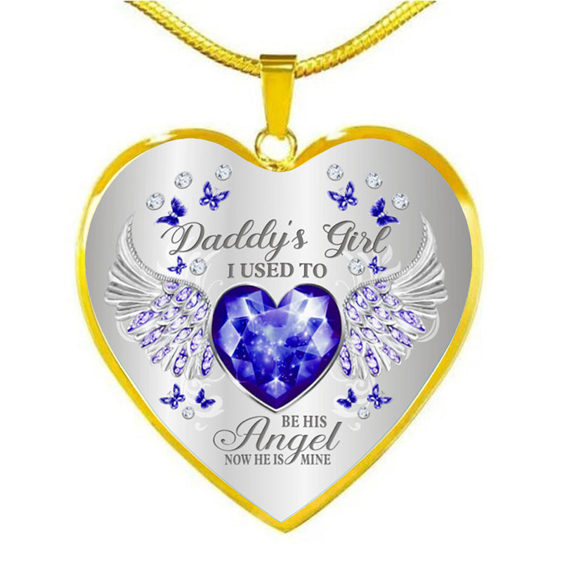 Birthstone Angel Wings Father Memorial Necklace