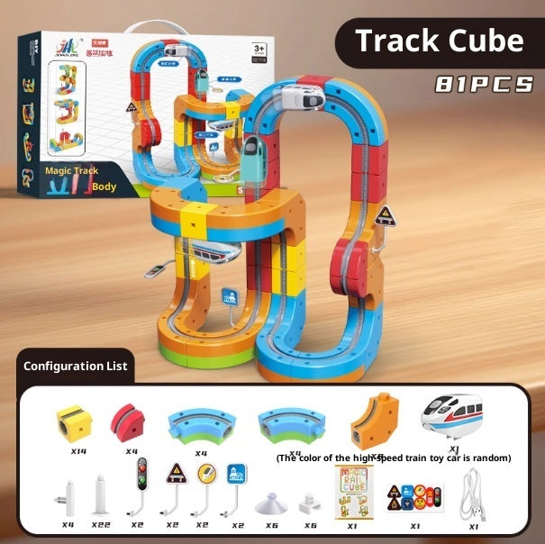 Children's Cube Track Building Blocks