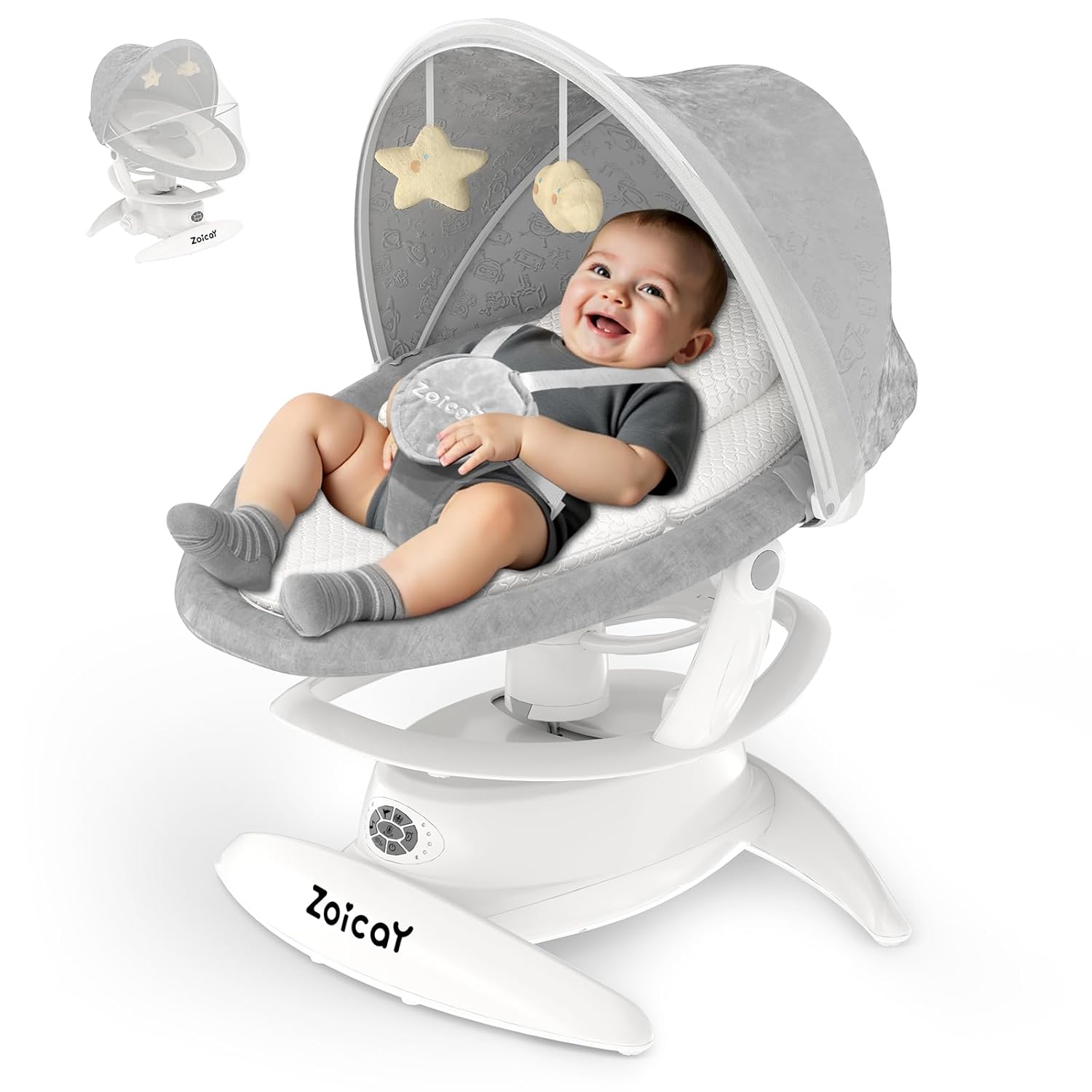 Infant Baby Swing w/ 3 Swing Modes, 12 Lullabies & 5-Speeds