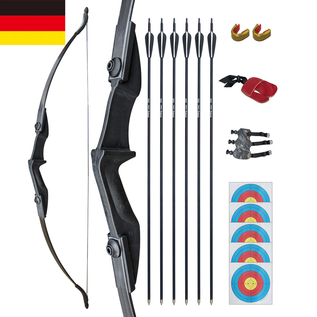 40 Lb. Recurve Bow w/ Fiberglass Arrows for Archery Hunting