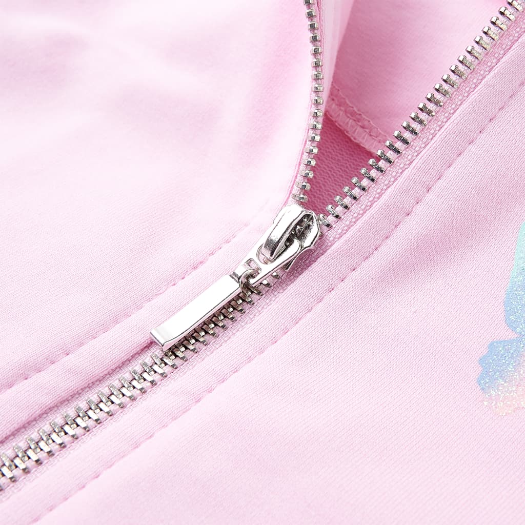 Children's light pink zip-up hoodie