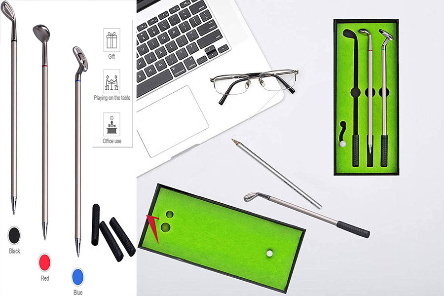 Desktop Mini Golf Ballpoint Pen Set