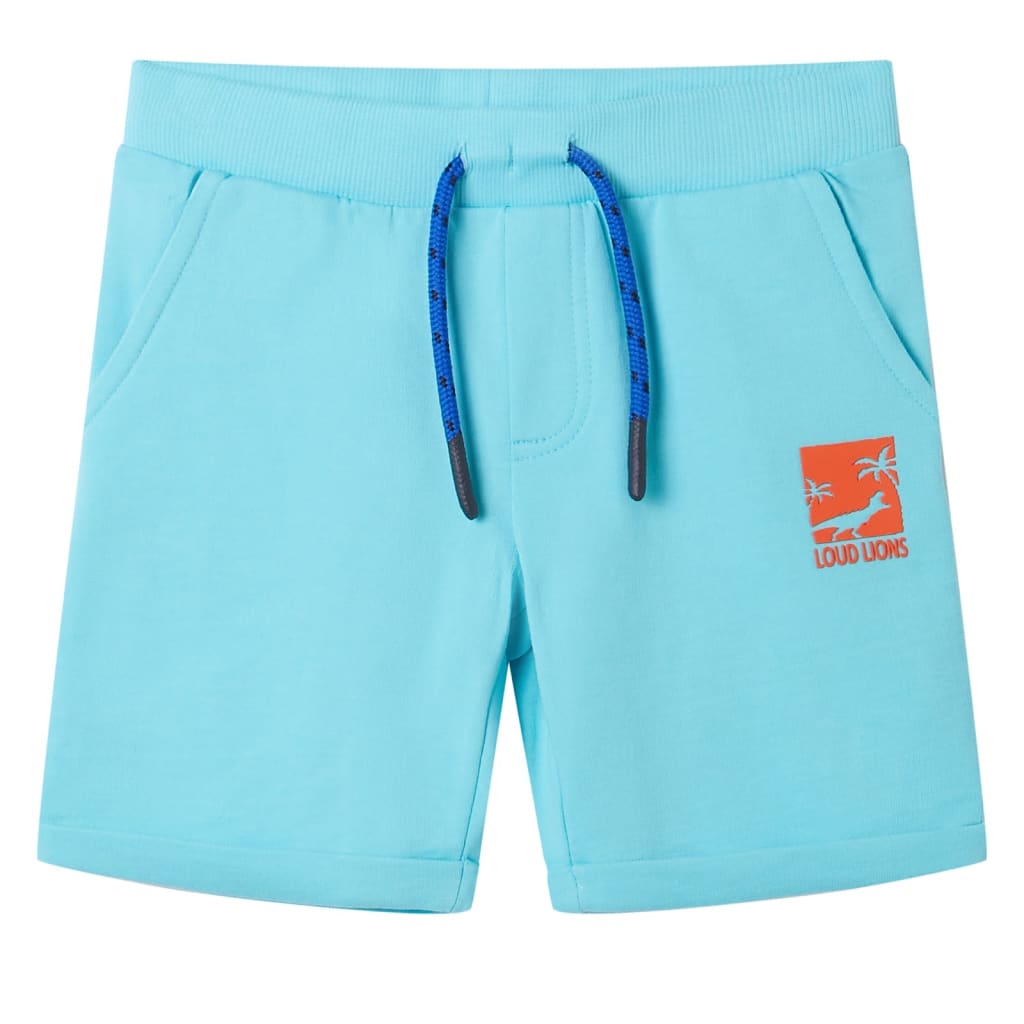 Children's jogging shorts with drawstring
