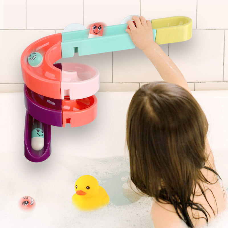 Kids Bath Toy Wall Suction Cup Marble Race Run