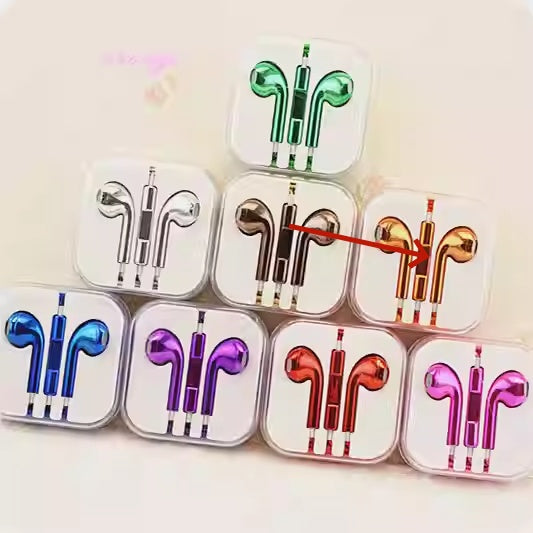 Color Plated Glossy Wired Earbuds
