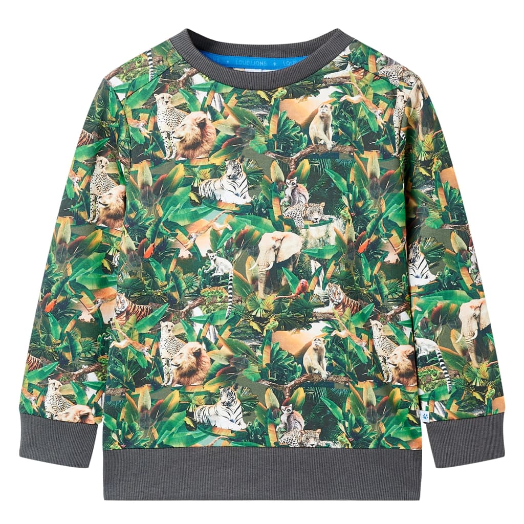 Children's sweatshirt jungle motif