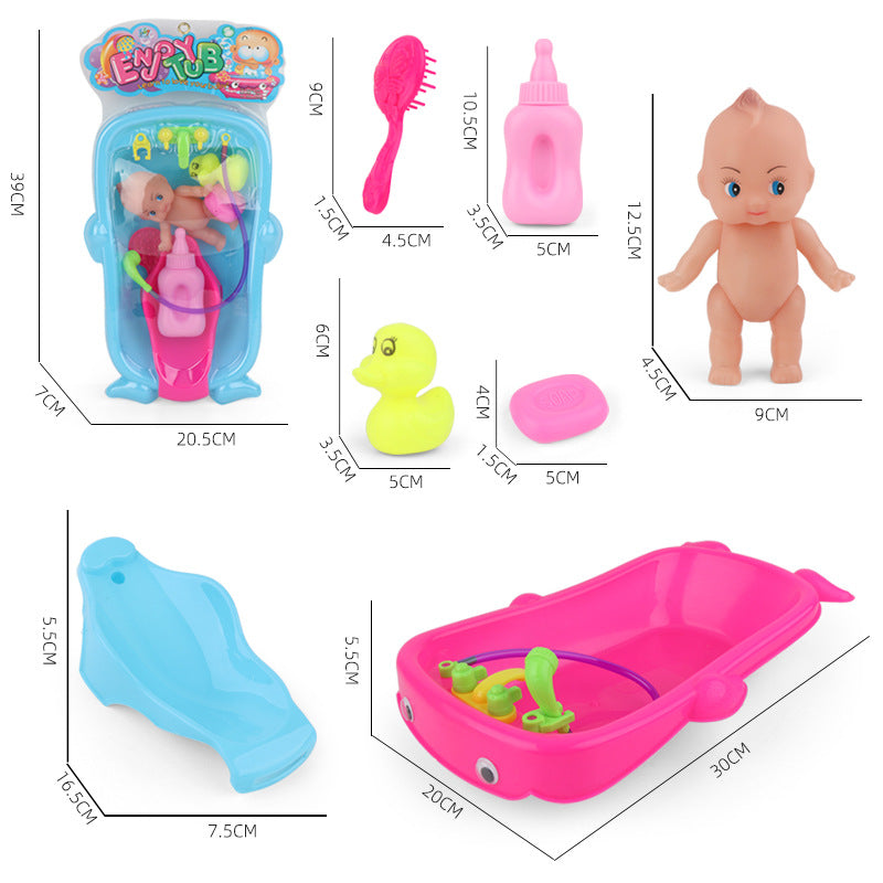 Baby In Tub With Bath Toys