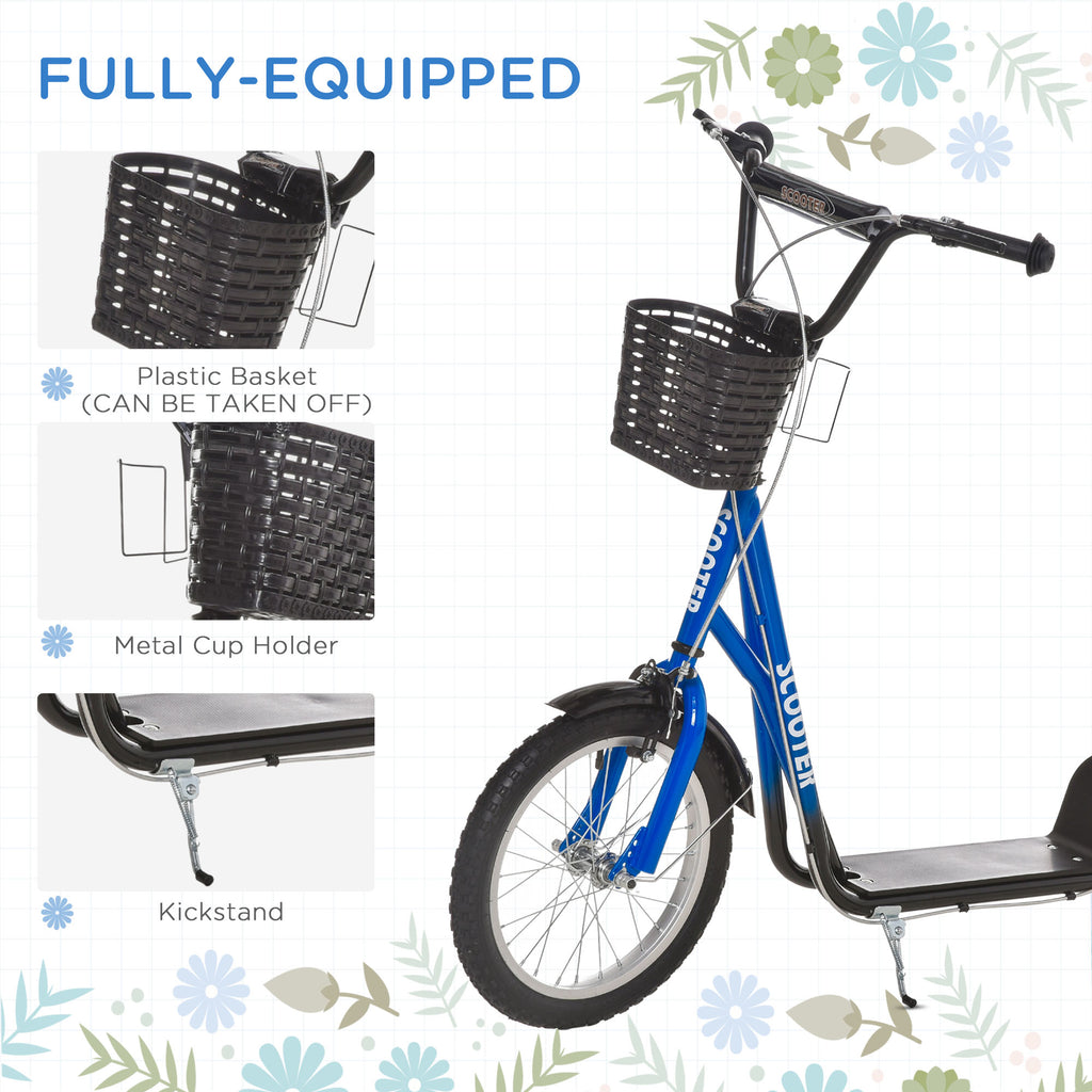Youth Kick Scooter with 16" Inflatable Rubber Tires