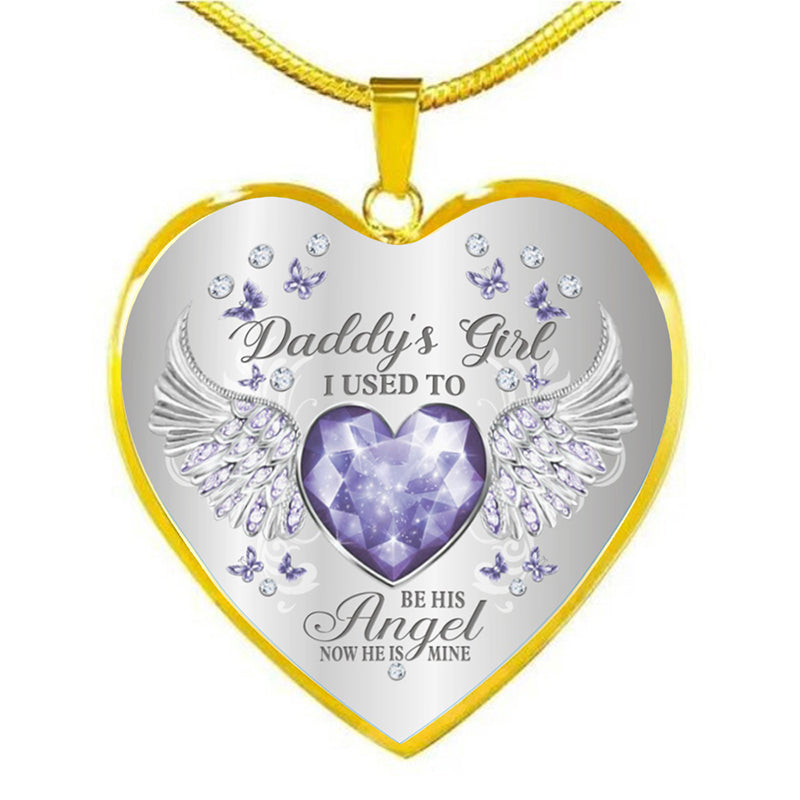 Birthstone Angel Wings Father Memorial Necklace