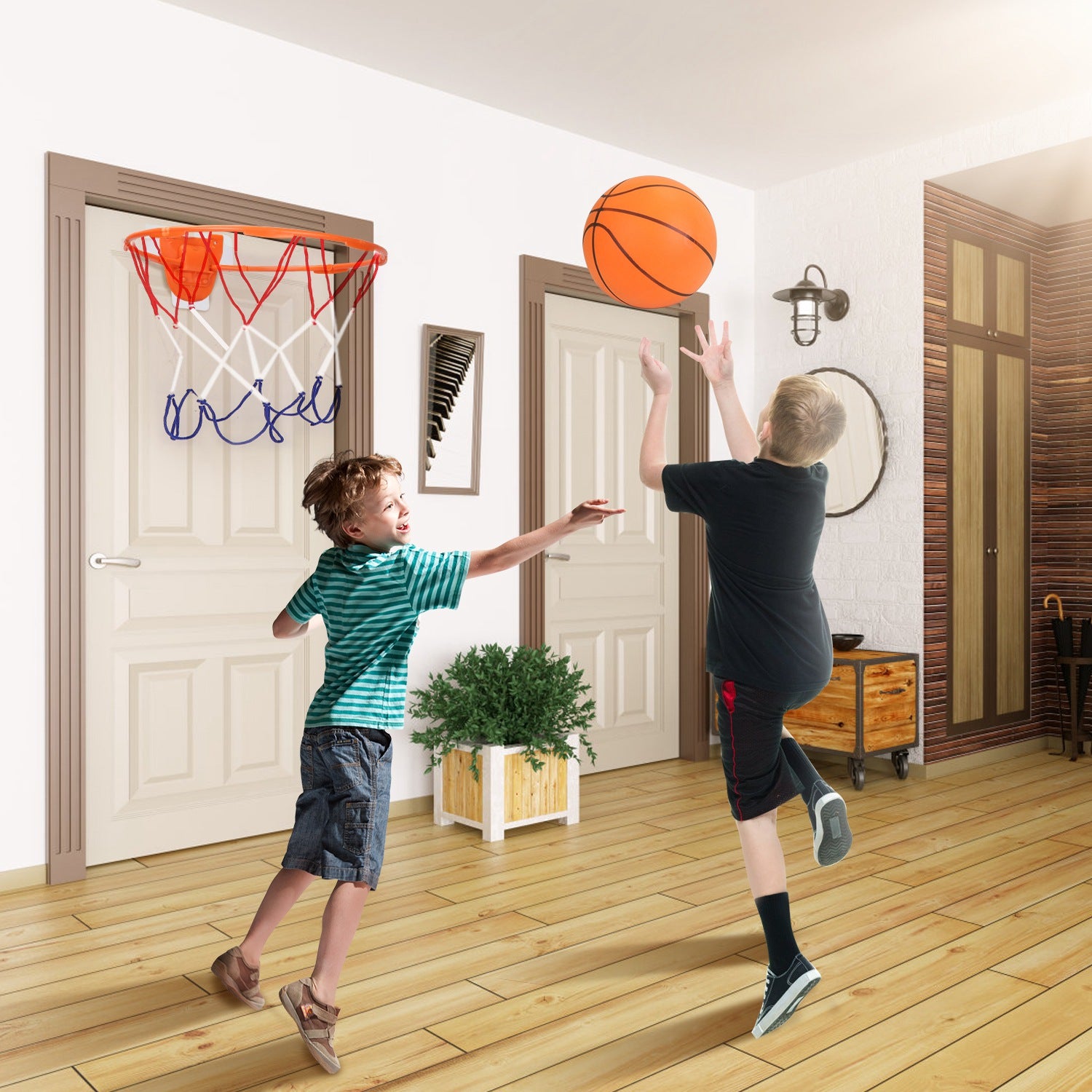 Silent Basketball with Hoop