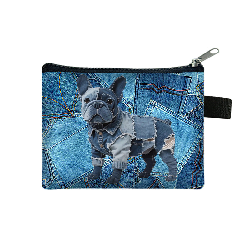 Denim Jeans Animal Coin Purse