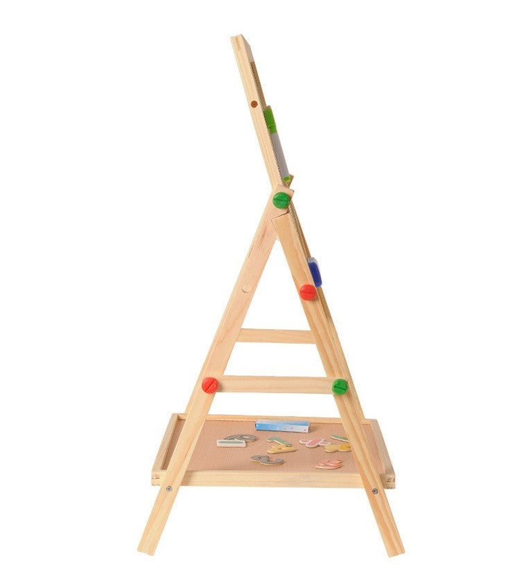 Kids 2 In 1 Wooden Blackboard Whiteboard Art Easel