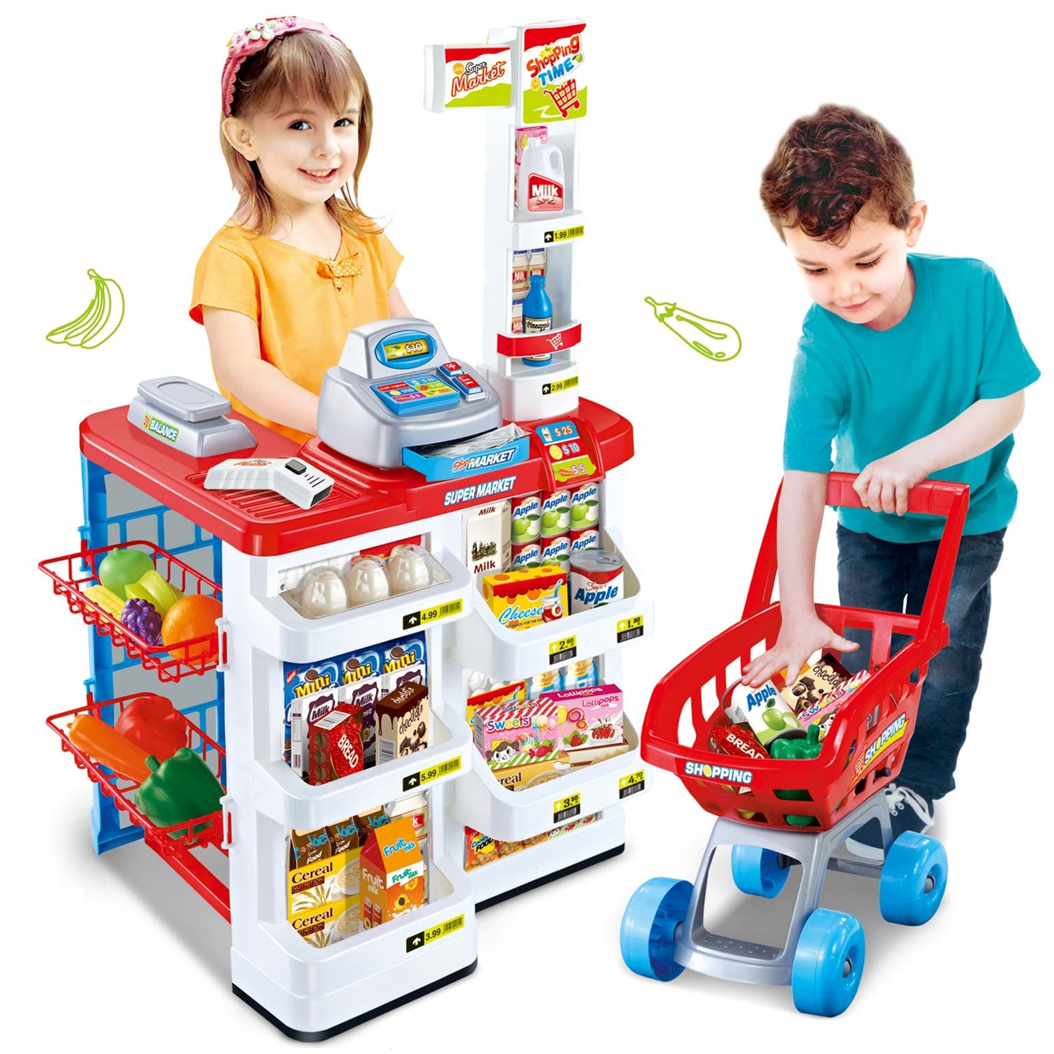 Supermarket Shopping Cart Play Set