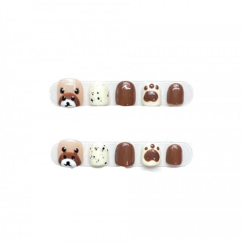 Girls Fake Nails Little Brown Bear