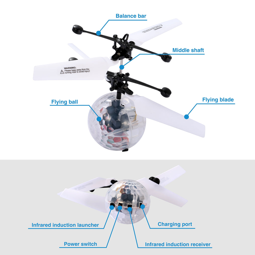 Drone Helicopter Ball LED Light Kids Flying Toy