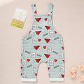 Baby Boy Girl's Casual Heart & Paper Plane Print Overalls