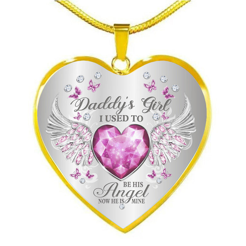 Birthstone Angel Wings Father Memorial Necklace