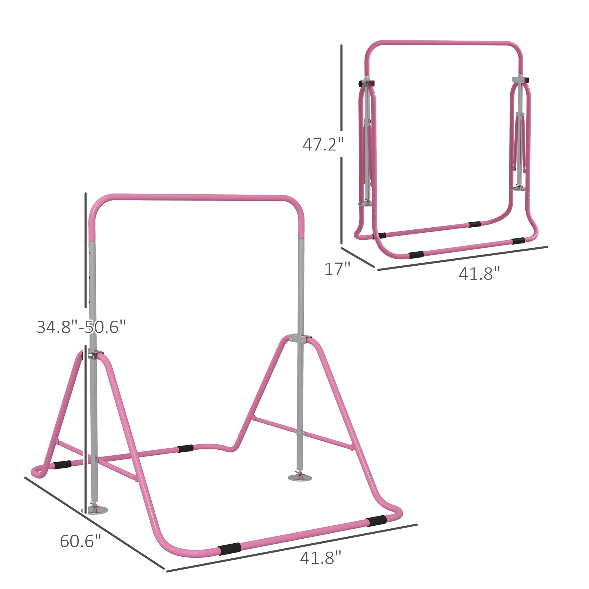 Folding Adjustable Gymnastics Bar for Kids