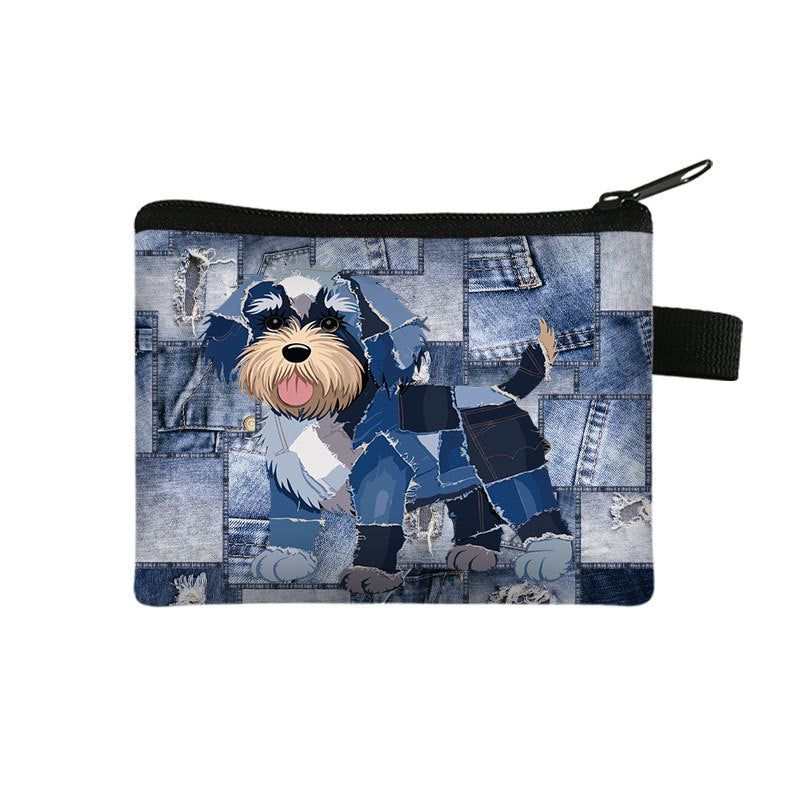 Denim Jeans Animal Coin Purse
