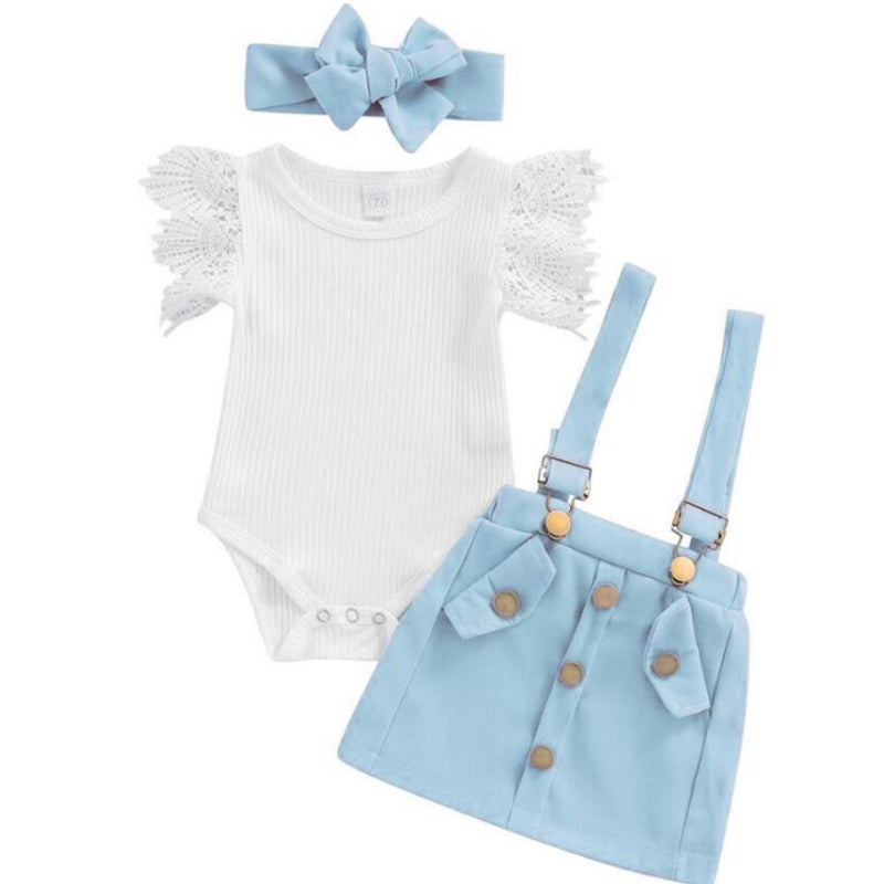 3Pcs Infant Baby Girl Outfit