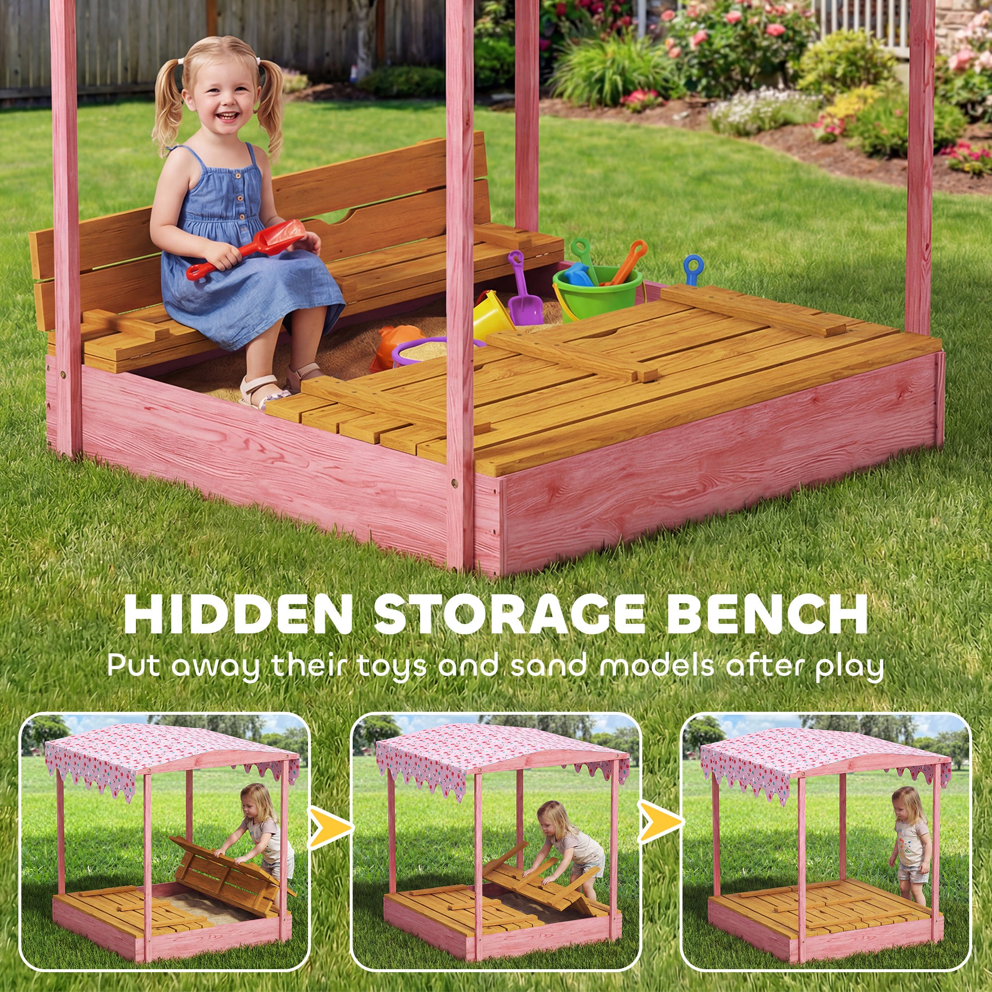 Wooden Sandbox with Cover