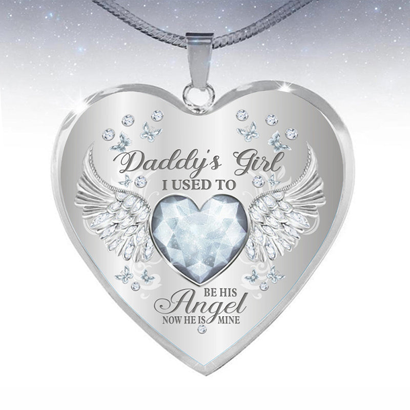 Birthstone Angel Wings Father Memorial Necklace