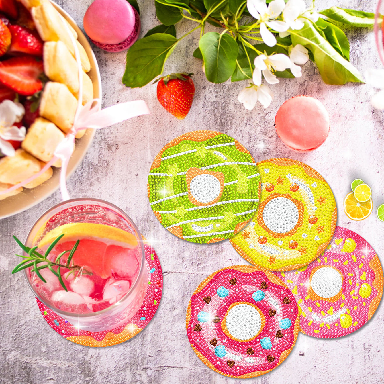 DIY Diamond Art Coaster Kit - Doughnuts